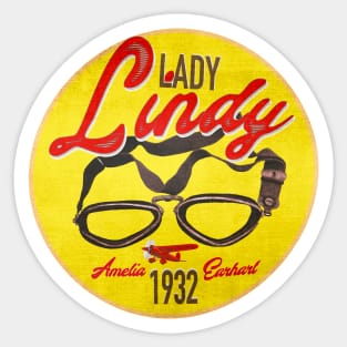 Lady Lindy • Amelia Earhart • "Greatest Female Flyer" Sticker